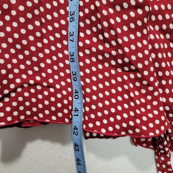 Vintage Loco Lindo Wrap Dress Size Small Swing Polka dot Ruffle Rayon Sleeveless - Picture 14 of 14